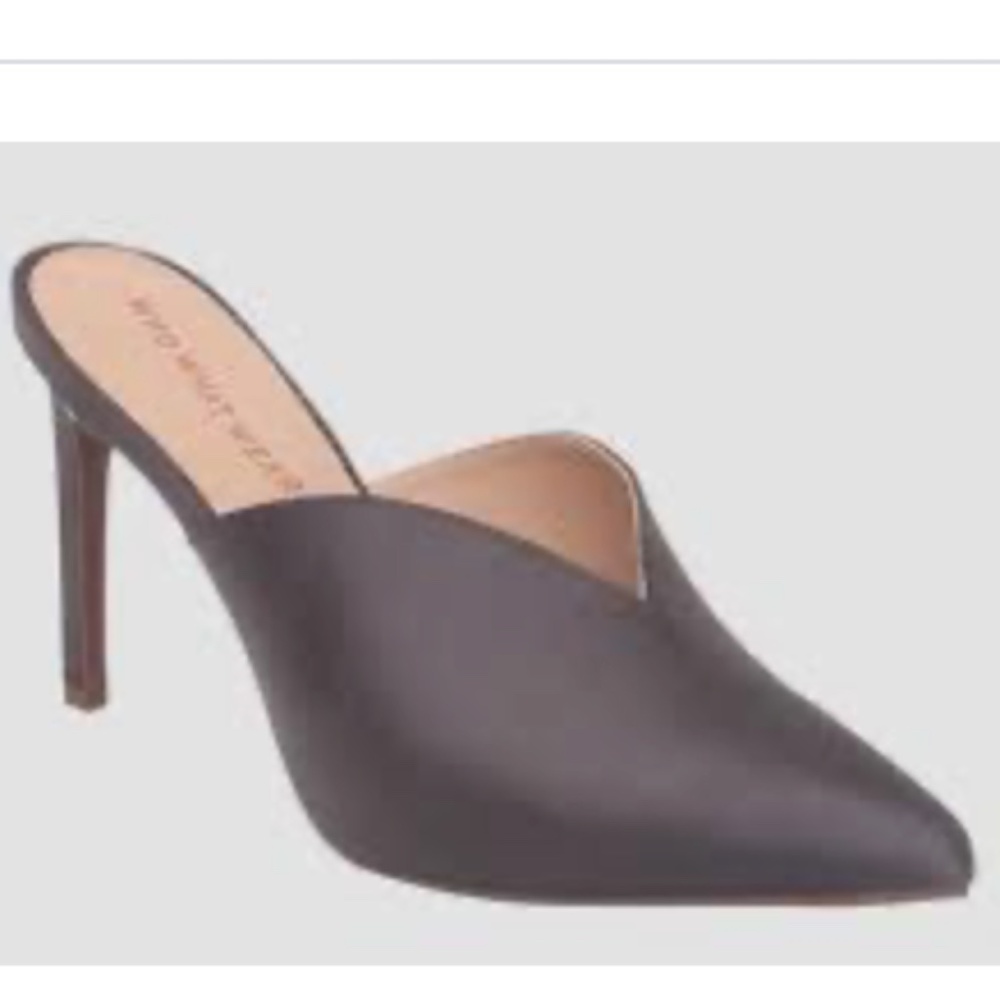 Who What Wear Matilda Satin Dip-Front Heeled Mules – Size 10
